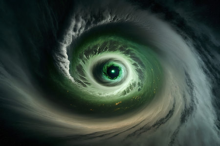 Fractal spiral in space, computer generated abstract background, 3D renderingの素材