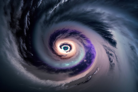 Abstract spiral in space. Fractal art background for creative design. Decoration for wallpaper, desktop, poster, cover booklet. Print for clothes, t-shirt. Creative illustration for designの素材