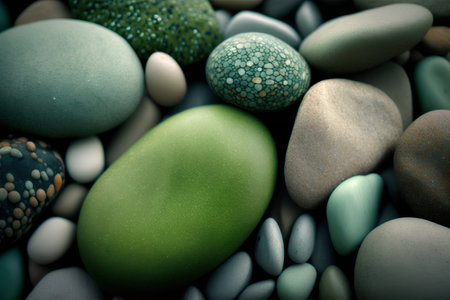 Colorful pebbles background. Close up. Toned.の素材