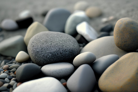 Pebbles on the beach, close-up. Zen conceptの素材