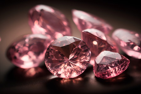 Gemstones on a dark background. Jewelry background. Macro.の素材