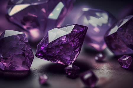 amethyst on a dark background close-up. 3d renderingの素材
