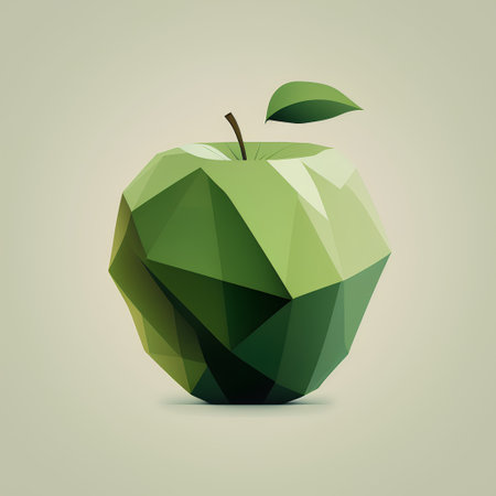 Low poly apple. Origami style. Vector illustration eps 10の素材