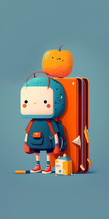 Schoolboy with backpack and books. Back to school. Vector illustrationの素材