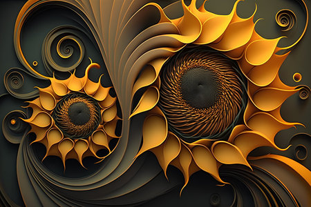Abstract fractal. Fractal art background for creative design. Decoration for wallpaper, desktop, poster, cover booklet. Print for clothes, t-shirt. Creative illustration for designの素材