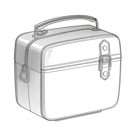Sketch of a briefcase on a white background. Vector illustrationの素材