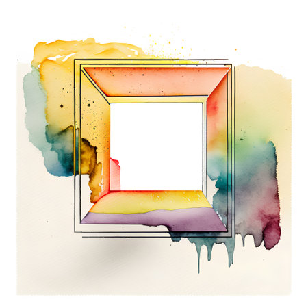 Watercolor frame. Abstract watercolor background. Hand drawn illustration.の素材