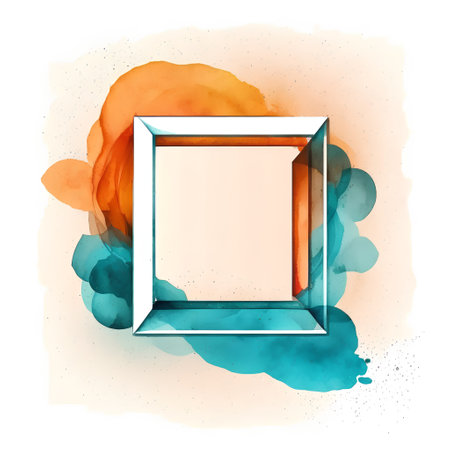Watercolor frame on abstract watercolor background. Hand drawn vector illustration.の素材
