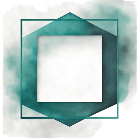 Abstract watercolor background with frame. Hand drawn watercolor background.の素材