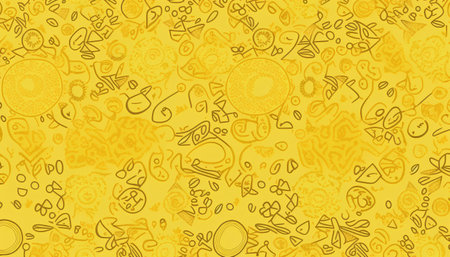 Seamless pattern with hand drawn doodle symbols. Vector illustration.の素材