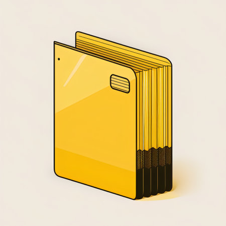 Yellow folder with books on a white background. 3d illustration.の素材