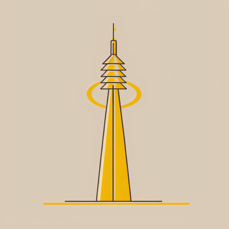 Illustration of the Tokyo Tower in Japan. Vector Illustration.の素材