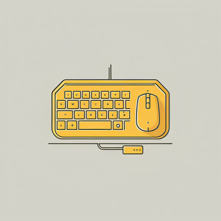 Computer keyboard and mouse icon, vector illustration. Flat design style.の素材