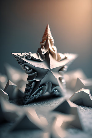Abstract christmas tree made of snowflakes. 3d renderの素材