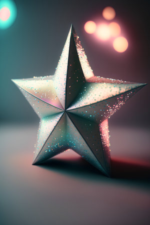 Christmas star on a dark background. 3d rendering, 3d illustration.の素材