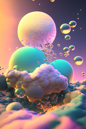 3d illustration of abstract colorful geometric composition,digital art works.の素材