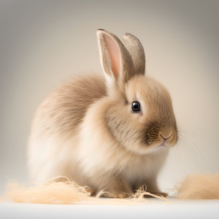 Cute little rabbit isolated on a white background. Easter bunny.の素材