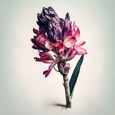 Purple hyacinth flower on white background. Watercolor illustrationの素材