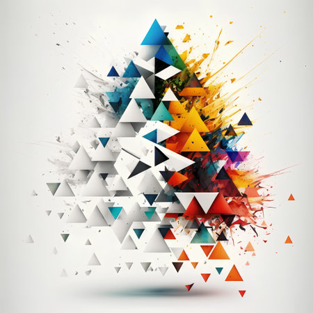 Abstract colorful background with triangles and splashes. Vector illustration. Eps 10の素材