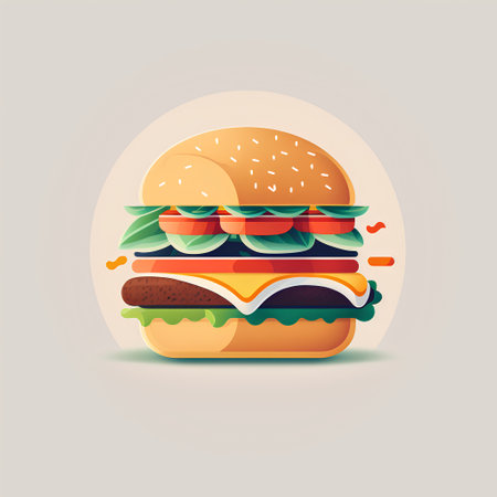 Cheeseburger icon. Fast food symbol. Vector illustration.の素材
