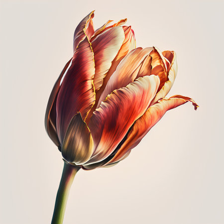 Tulip flower isolated on a white background. 3d illustrationの素材