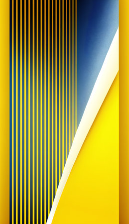 abstract background with stripes and lines in blue and yellow colors.の素材