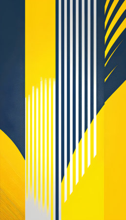 abstract background with stripes and lines in blue and yellow colors.の素材