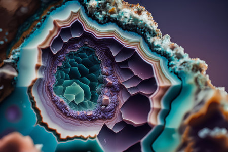 Macro closeup of a crystal with a beautiful pattern on itの素材