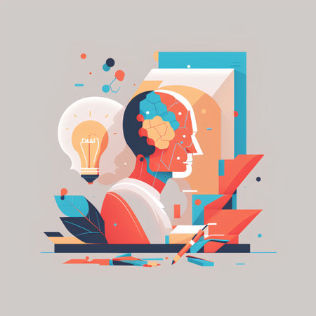 Modern flat design concept of creative thinking and brainstorming. Vector illustrationの素材