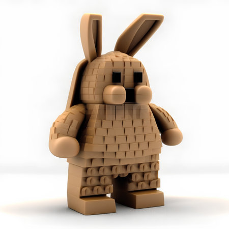 Easter bunny on a white background. 3d render illustration.の素材