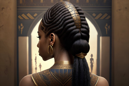African american woman with african hairstyle. 3d renderingの素材