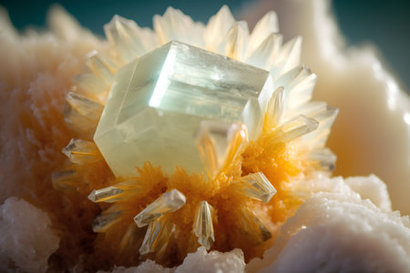 Macro photo of natural mineral gemstone. Macro shot of natural gemstone.の素材