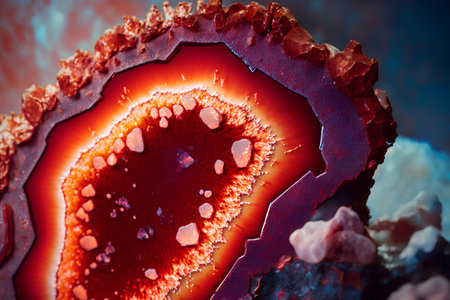 Macro shooting of natural mineral rock specimen - Agate gemstone.の素材