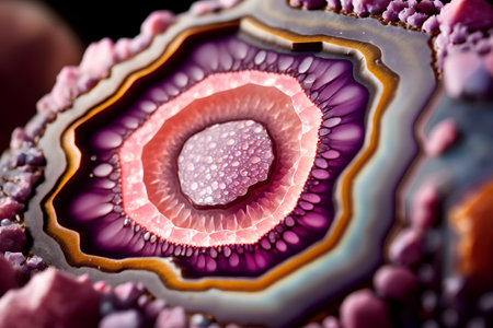 Macro shot of agate with a lot of colors and texturesの素材