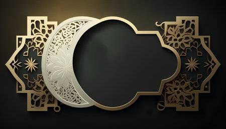 Luxury black background with golden ornament. Template for design.の素材