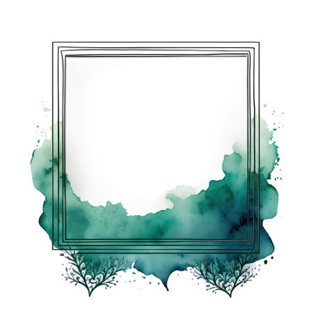Hand drawn watercolor frame with place for your text. Vector illustration.の素材