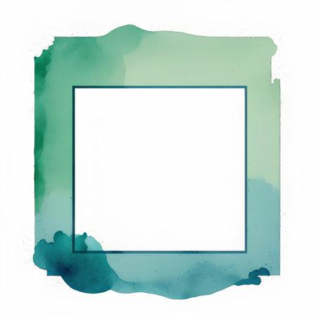 Abstract watercolor frame isolated on white background. Hand-drawn illustration.の素材
