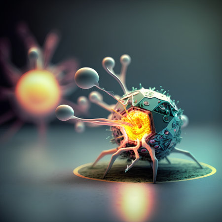 Virus. 3D illustration. 3D CG. High resolution.の素材