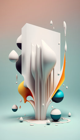 3d render, abstract background with geometric shapes, 3d illustrationの素材