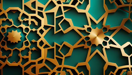 Arabic pattern. Islamic ornament. 3d rendering, 3d illustration.の素材