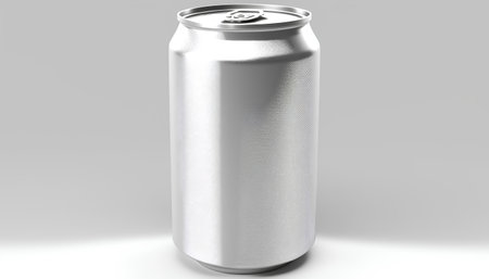 Aluminum soda can mockup isolated on white background with clipping pathの素材