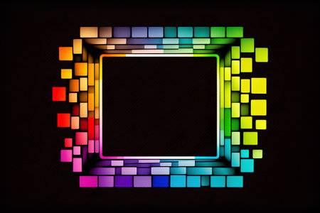 Abstract colorful background with square frame. Vector illustration. Eps 10.の素材