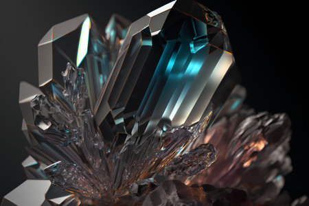 Gemstone on black background. 3d rendering, 3d illustration.の素材