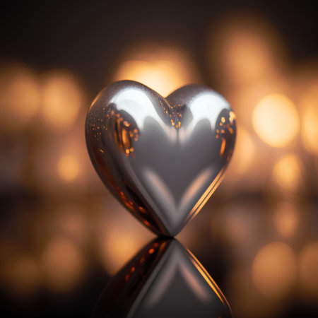 Valentine's day background with heart and candles. 3d renderingの素材
