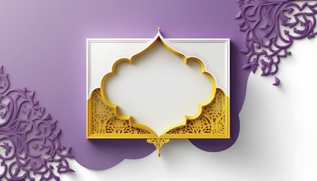 Ramadan Kareem background with frame and arabic calligraphyの素材