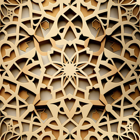 Seamless patterned background. Traditional Arabic ornament. 3dの素材