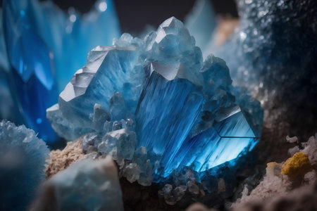 blue agate semigem geode crystals geological mineral texture backgroundの素材