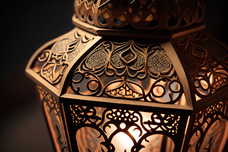Lantern for Ramadan Kareem. Arabic lanterns. 3D illustration.の素材