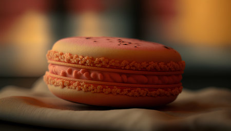 Macaroon on the table, close-up. Toned.の素材