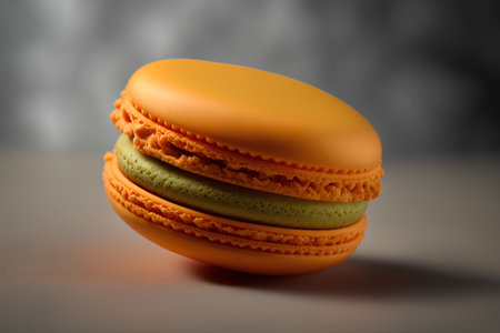 Colorful macaroon on a gray background. Close-up.の素材
